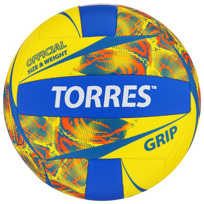Мяч волейбольный TORRES Grip Y цв.желтый-синий р.5