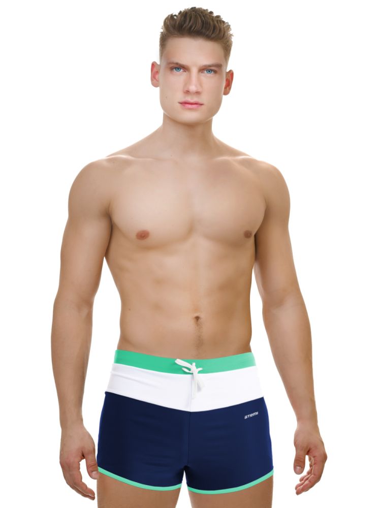 Плавки-шорты мужские для бассейна, син/бир. TSAE1C