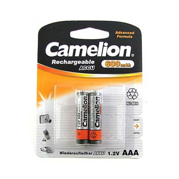 Аккумулятор Camelion R03 600mAh Ni-MH BL2 327382