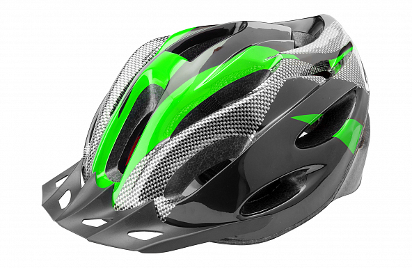 Шлем защитный FSD-HL021 (out-mold) чёрно-зелёный