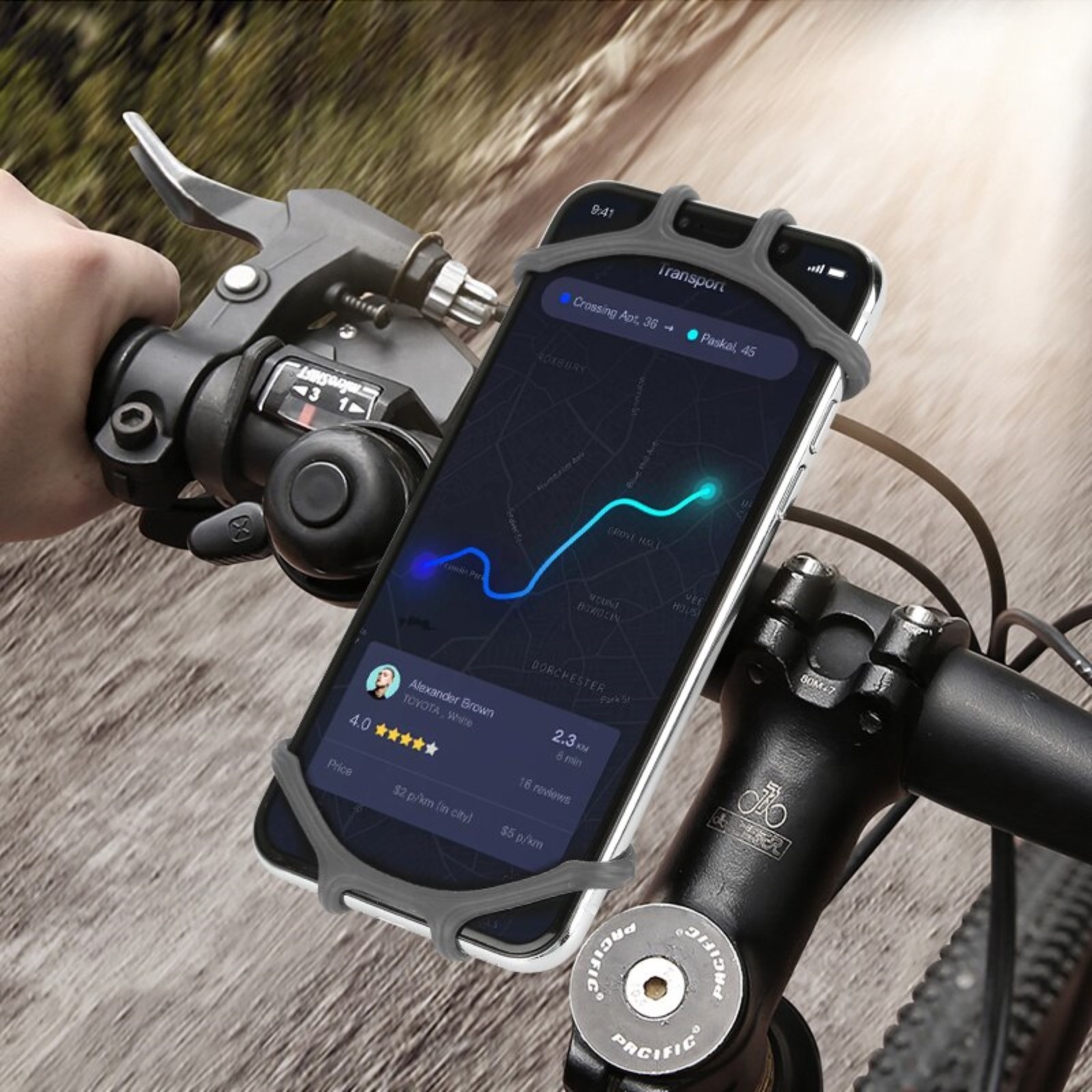 Велосипедный держатель для телефона LuazON, поворотный, силиконовый, до 6.5", черный 5132213