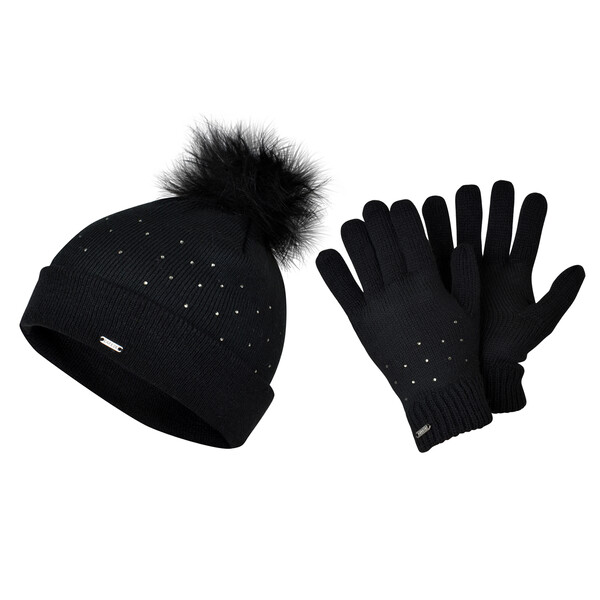 DWC362 Комплект шапка и перчатки Bejewel Hat&Glove (Цвет 800, Черный; Размер Sgl)