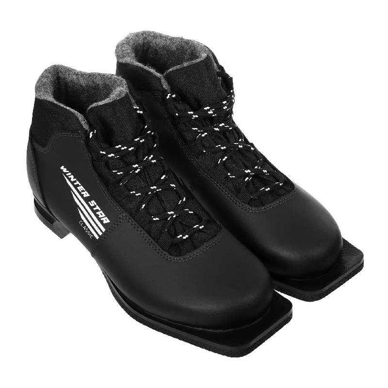 Ботинки лыжные Winter Star classic, NN75, цвет чёрный, лого белый/серый