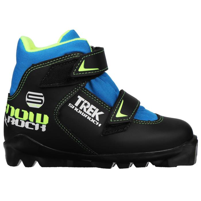 Ботинки лыжные TREK Snowrock SNS (цв. черный, лого лайм неон)