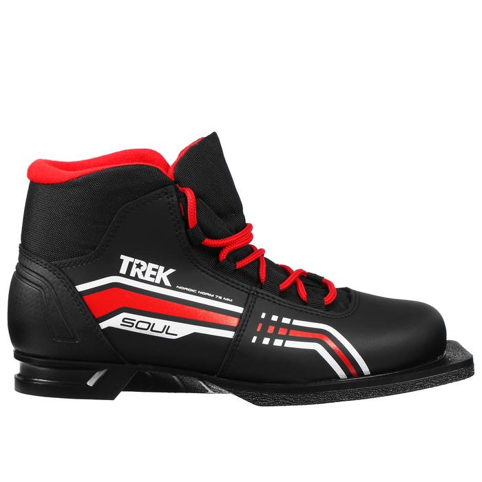 Ботинки лыжные ТRЕК Soul NN75 ИК, цвет чёрный, лого красный 1929086
