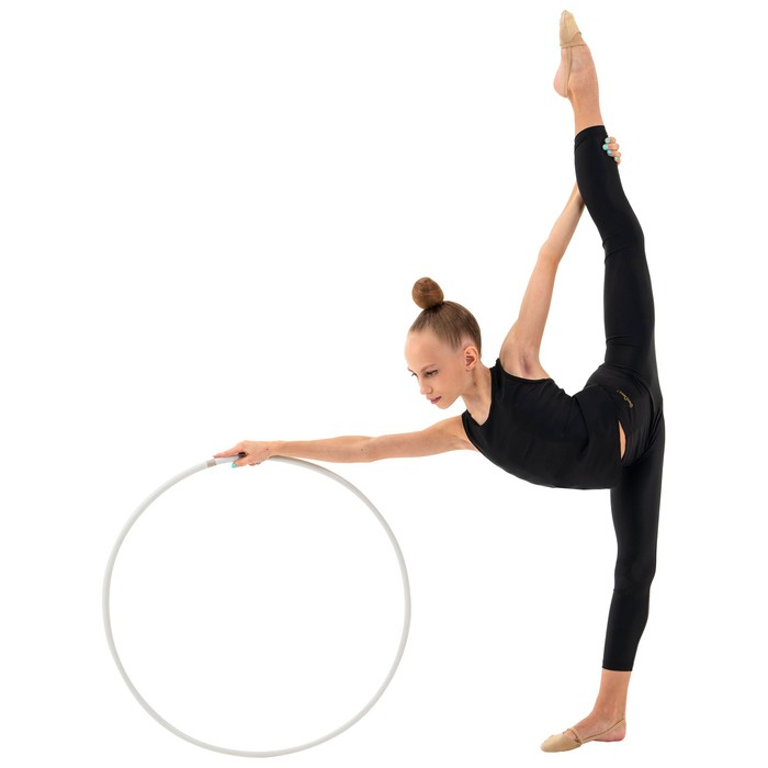 Обруч для художественной гимнастики, дуга 18 мм, d=60 см, цвет белый 3828558