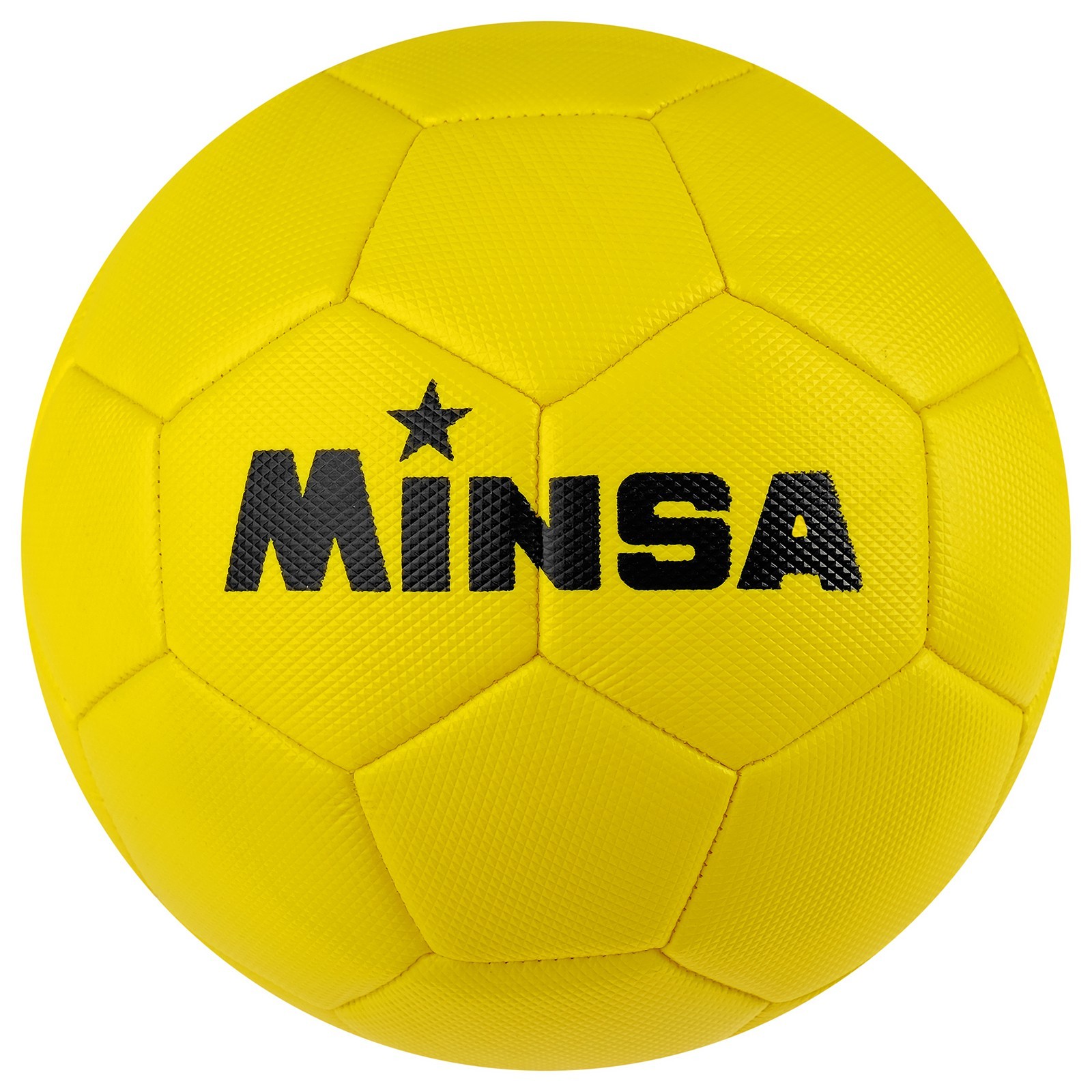 Мяч футбольный MINSA, размер 5, 32 панели, 3 слойный, цвет жёлтый 4481930