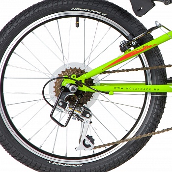Велосипед NOVATRACK 20" RACER, сталь, 12 скор., Power, V-Brake, зеленый