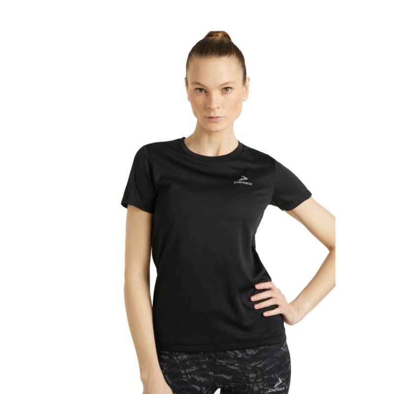 122325-99 Футболка для бега женская Women's running T-shirt, цв. чёрный