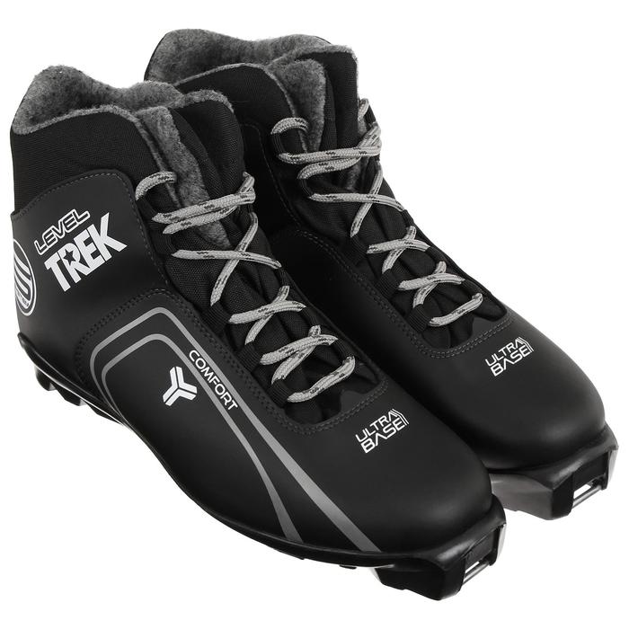 Ботинки лыжные TREK Level 4 SNS цв.черный, лого серый 