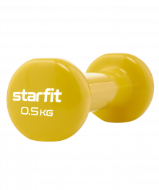 Гантель виниловая STARFIT DB-101 0,5кг желтая 