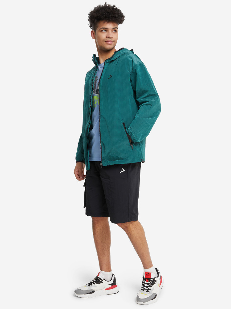 125915-N3 Куртка ветрозащитная мужская, цвет сине-зеленый