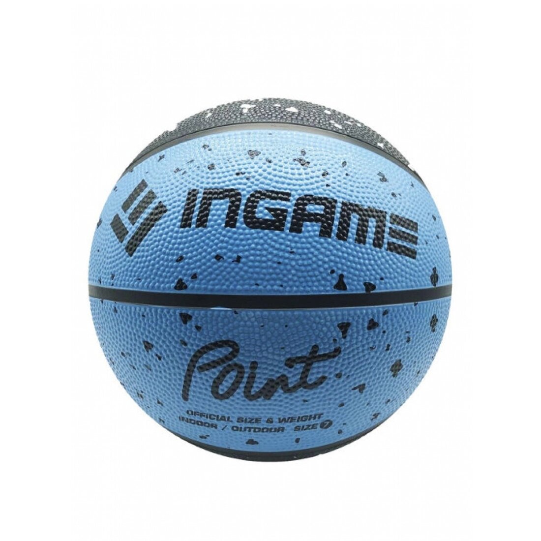 Мяч баскетбольный INGAME POINT цв.черный синий р.7