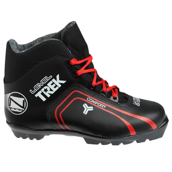 Ботинки лыжные TREK Level 2 NNN ИК цв.черный, лого красный Ботинки лыжные TREK Level 2 NNN ИК цв.черный, лого красный
