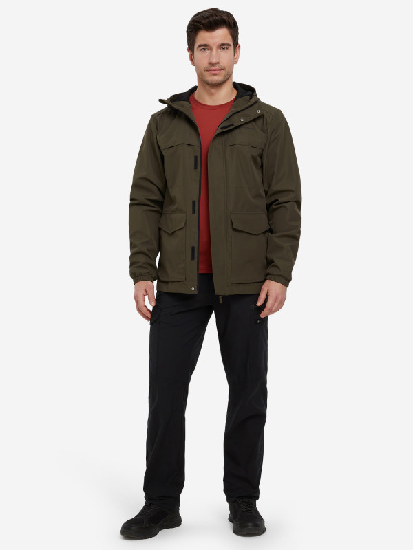 126546-T4 Куртка ветрозащитная мужская, цвет темно-коричневый