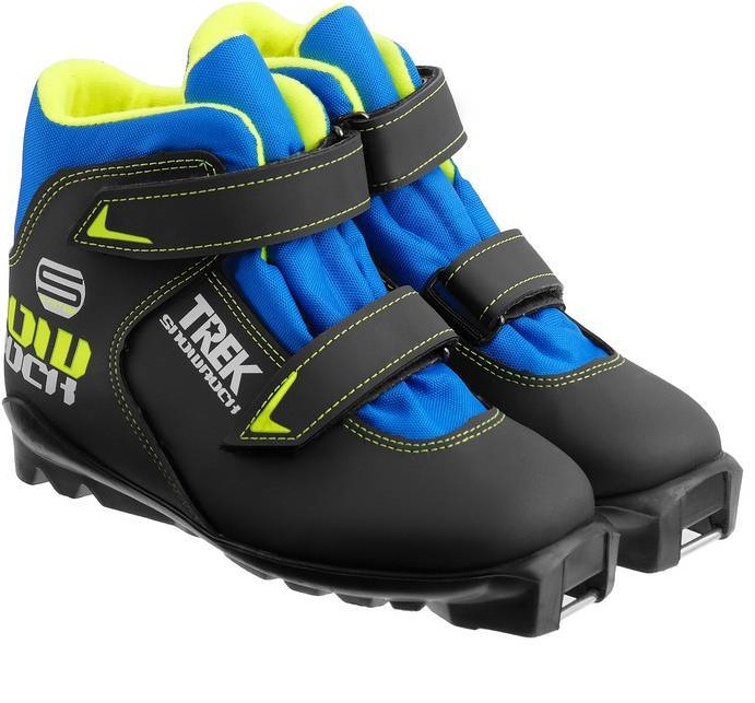 Ботинки лыжные TREK Snowrock SNS, цвет белый/синий, лого синий/серебристый