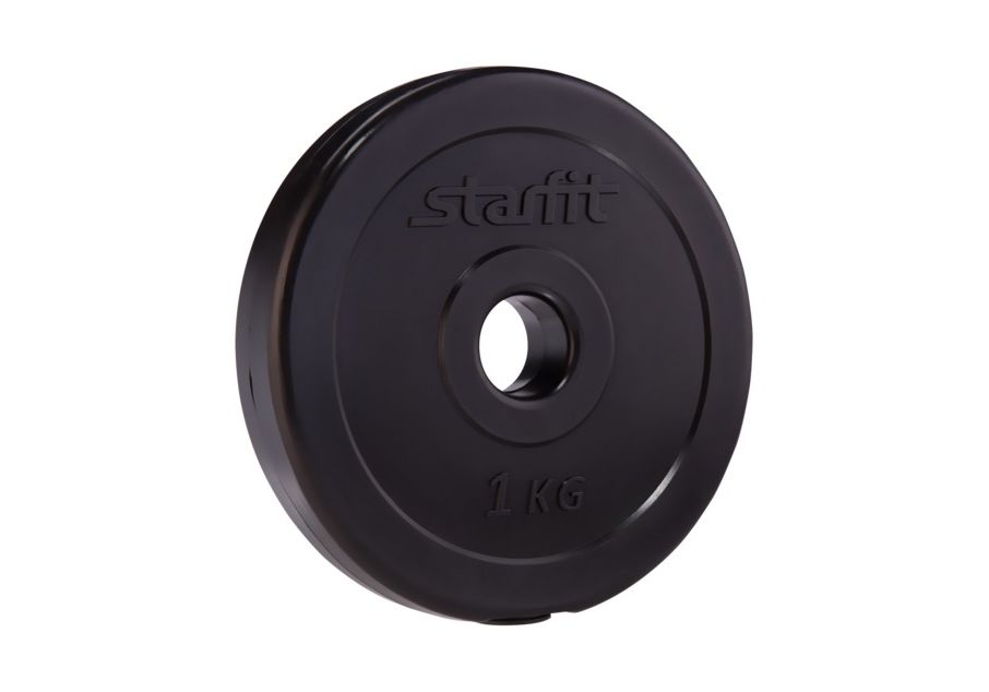 Диск пластиковый STARFIT BB-203 1 кг, d=26 мм, черный
