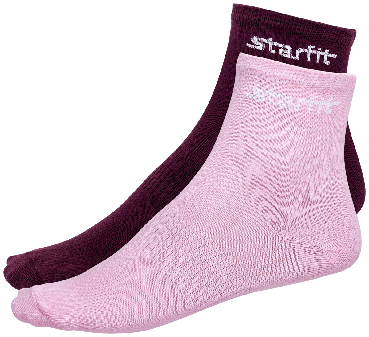 Носки средние STARFIT SW-206, бордовый/светло-розовый (2 пары)
