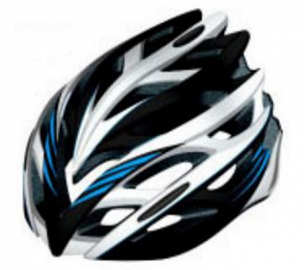 Шлем защитный FSD-HL008 (in-mold) сине-чёрно-белый