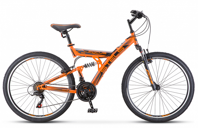 Велосипед 26" STELS Focus V 18-sp (18" Оранжевый/чёрный) V030