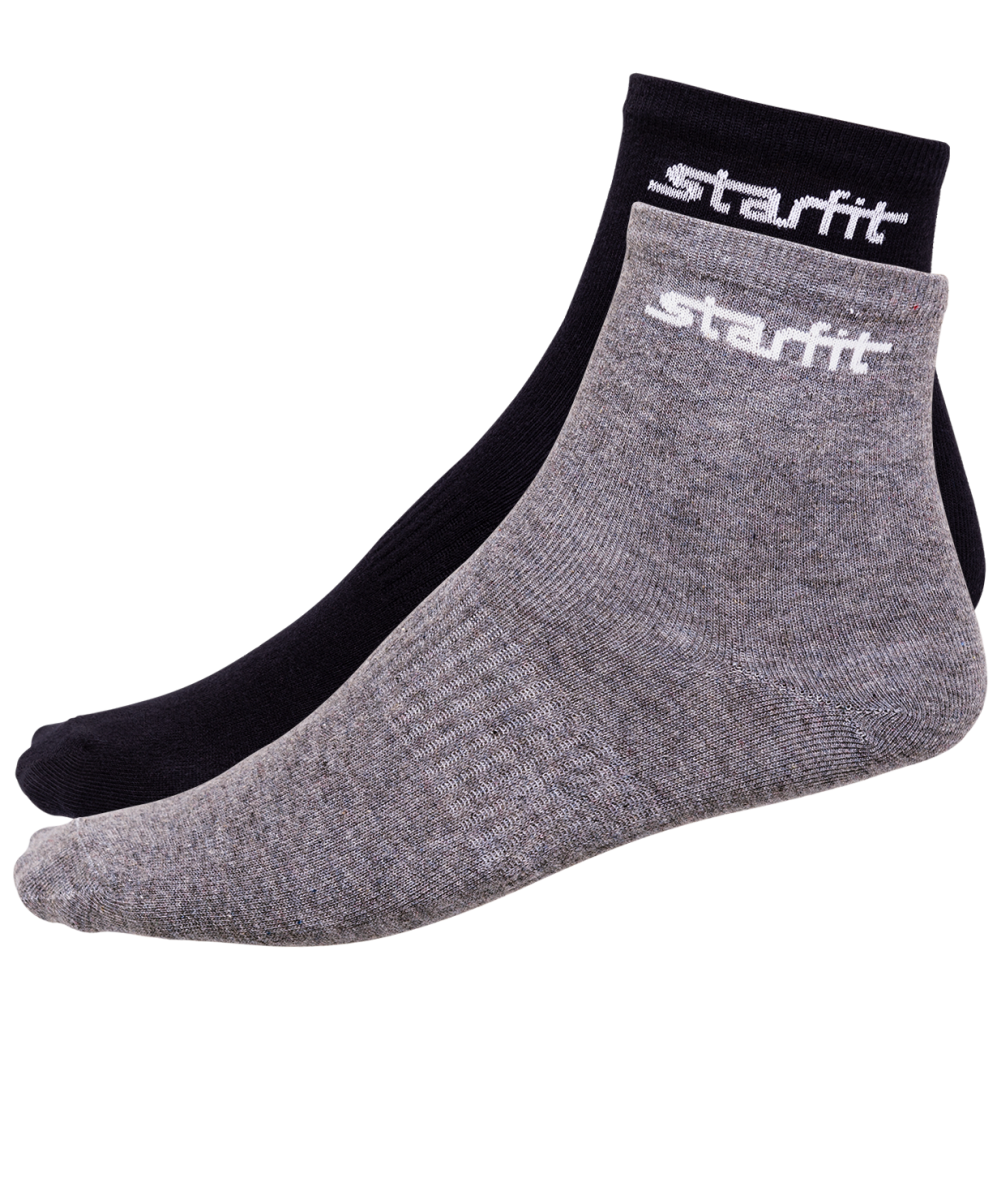 Носки средние Starfit SW-206, светло-серый меланж/черный