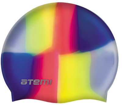 Шапочка для плавания Atemi, силикон, цвет мультиколор MC