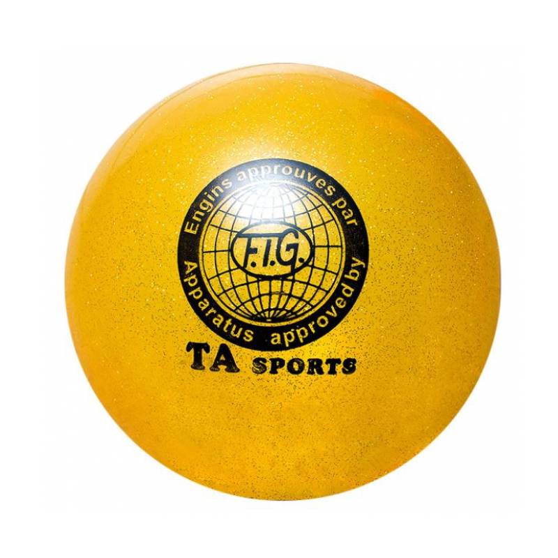 Мяч для художественной гимнастики d15см цв.желтый с блестками