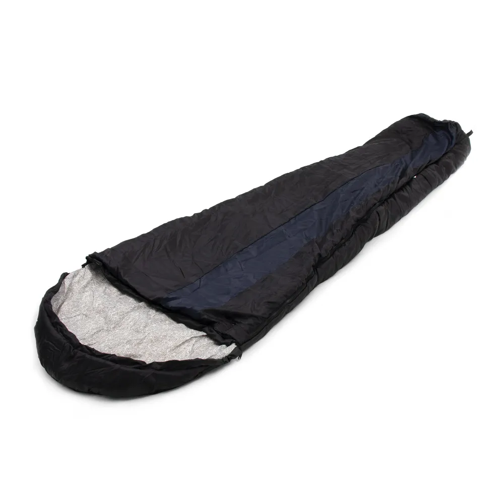 Спальный мешок-кокон "СЛЕДОПЫТ- Comfort", 230х80 см, ± 5%, до 0С, 3х слойный, цв. черный