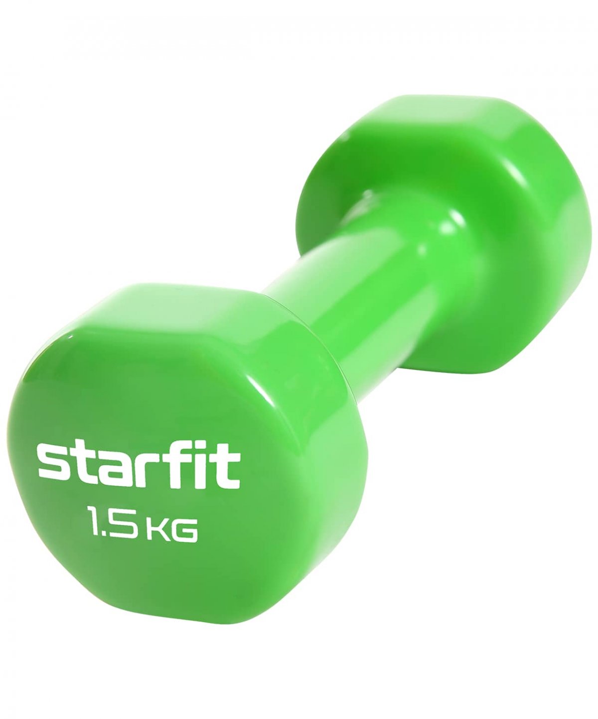 Гантель виниловая STARFIT DB-101 1,5кг зеленая