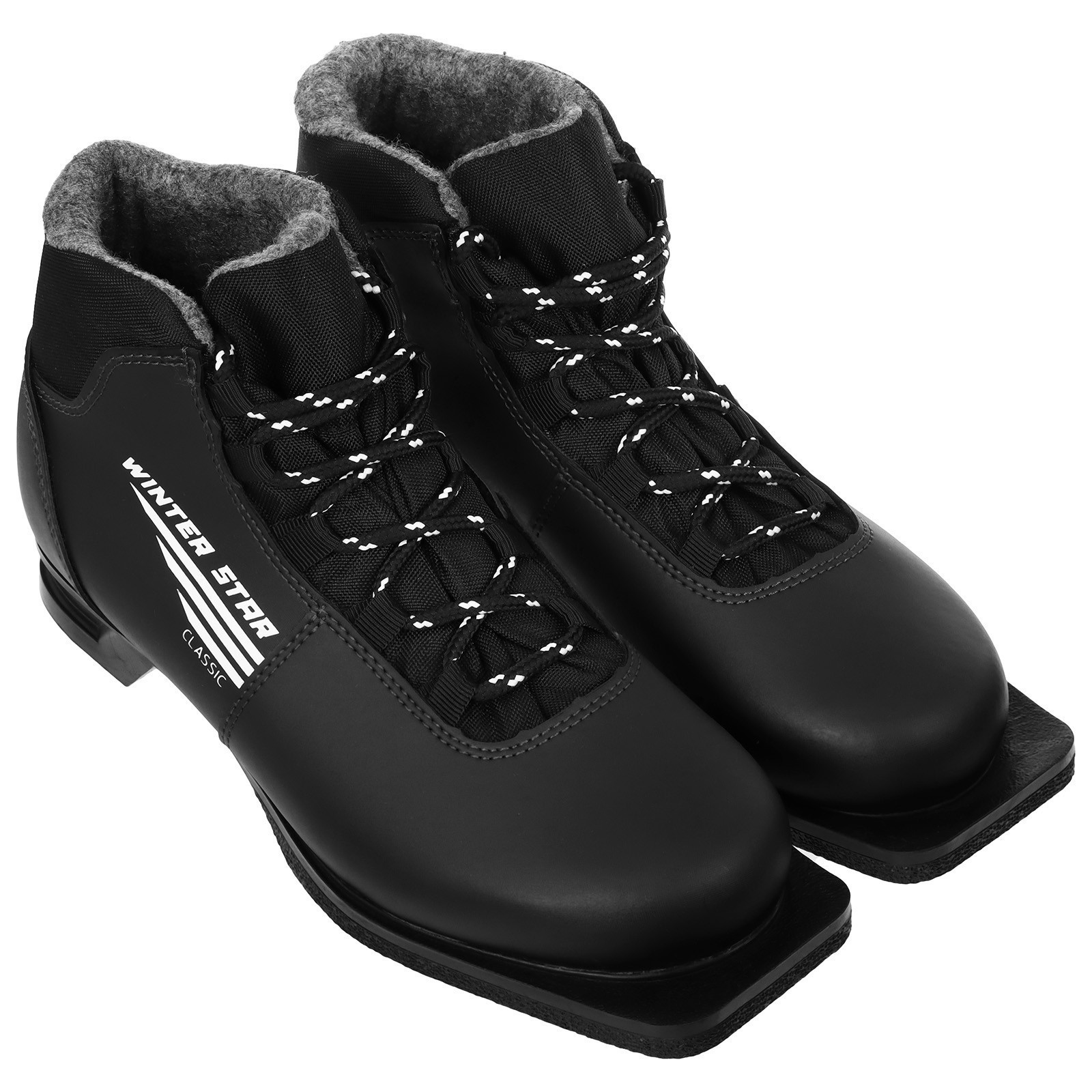 Ботинки лыжные Winter Star classic, NN75, цвет чёрный, лого белый/серый