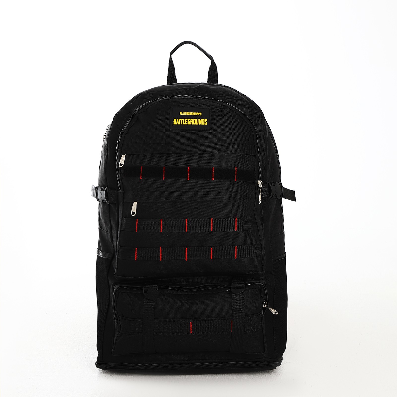 Рюкзак туристический на молнии, с увеличением, 6 наружных кармана, цвет чёрный 9868396