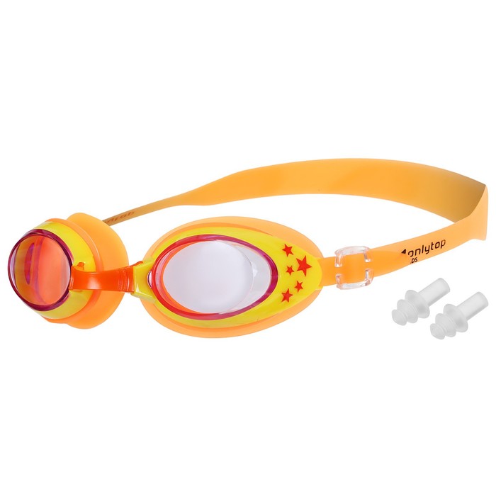 Очки для плавания детские, цвет оранжевый с желтой оправой 9923233