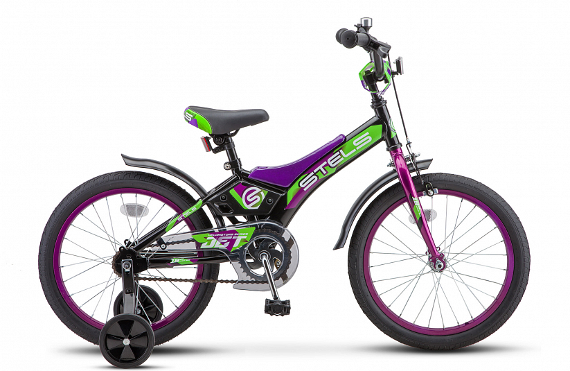 Велосипед 18" STELS Jet (10" Чёрный/фиолетовый) Z010