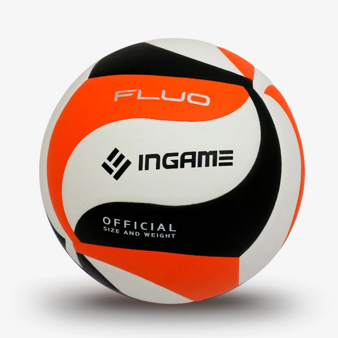 Мяч волейбольный INGAME FLUO цв.черный белый оранжевый