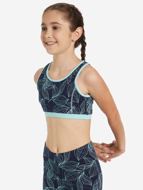 111002-Q1 Бра для фитнеса для девочек Girl's fitness bra, цв. голубой