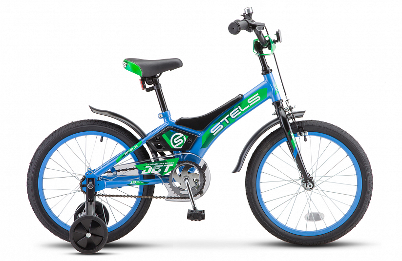 Велосипед 18" STELS Jet (10" Черный/зеленый) Z010