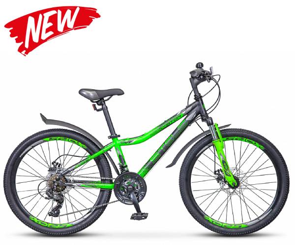 Велосипед 24" STELS Navigator-410 MD (12" Черный/Зеленый) V010