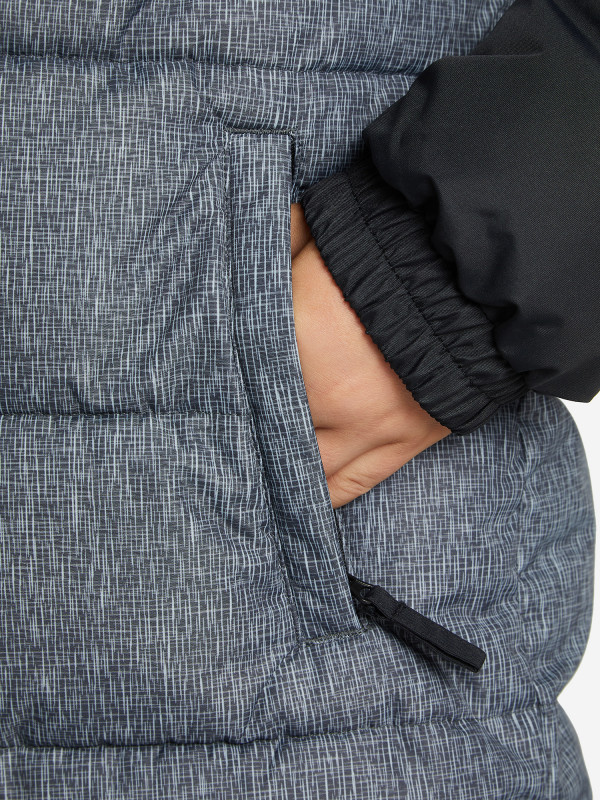 123663-BA Куртка утепленная для мальчиков, цв. черный/серый