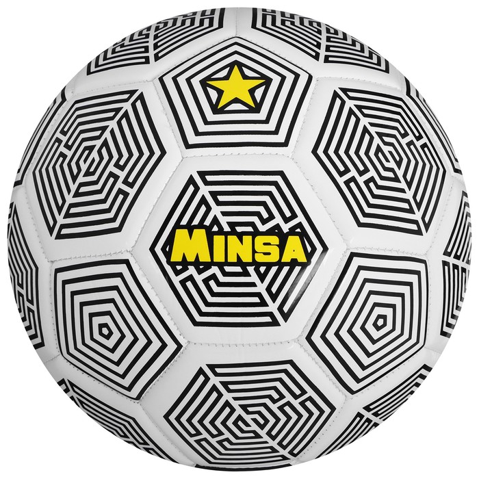 Мяч футбольный MINSA, размер 5, PU, вес 420 гр, 32 панели, 3 слоя, машинная сшивка   7393195