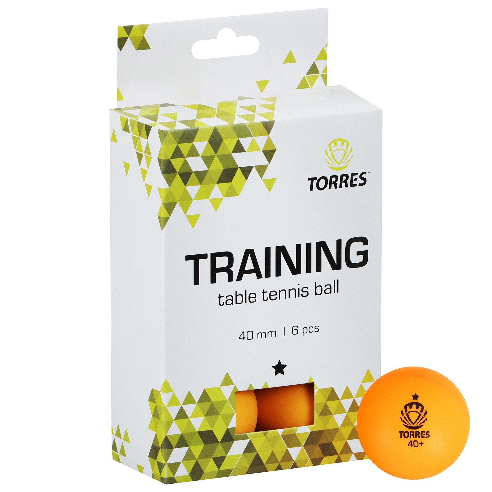 Мяч для настольного тенниса TORRES Training 1* 6 шт, цвет оранжевый 1089334