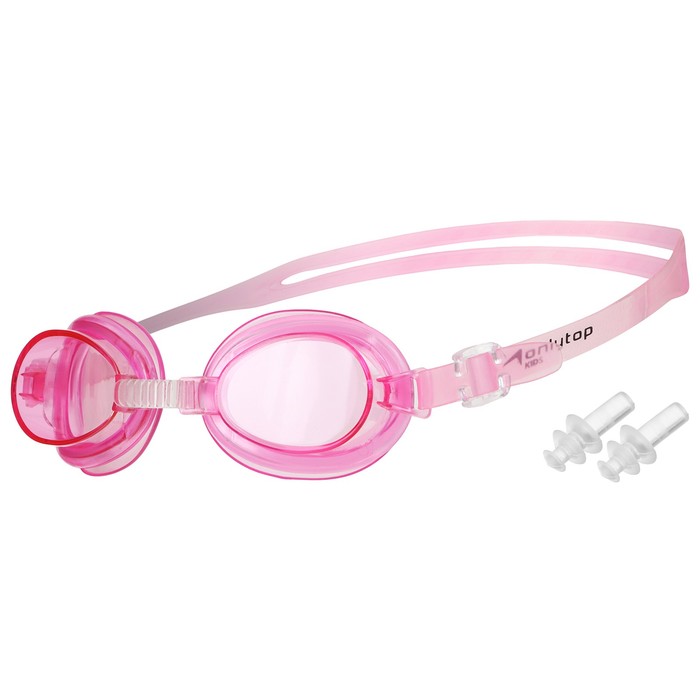 Очки для плавания детские+беруши, цвет розовый 9226441