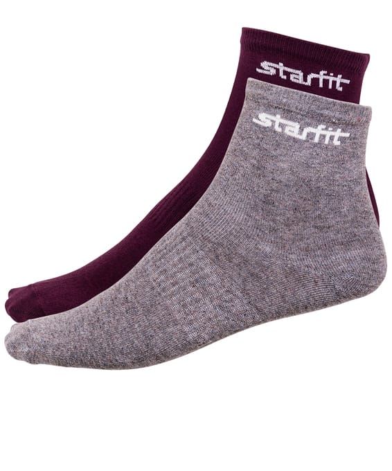 Носки средние STARFIT SW-206, бордовый/серый меланж (2 пары)