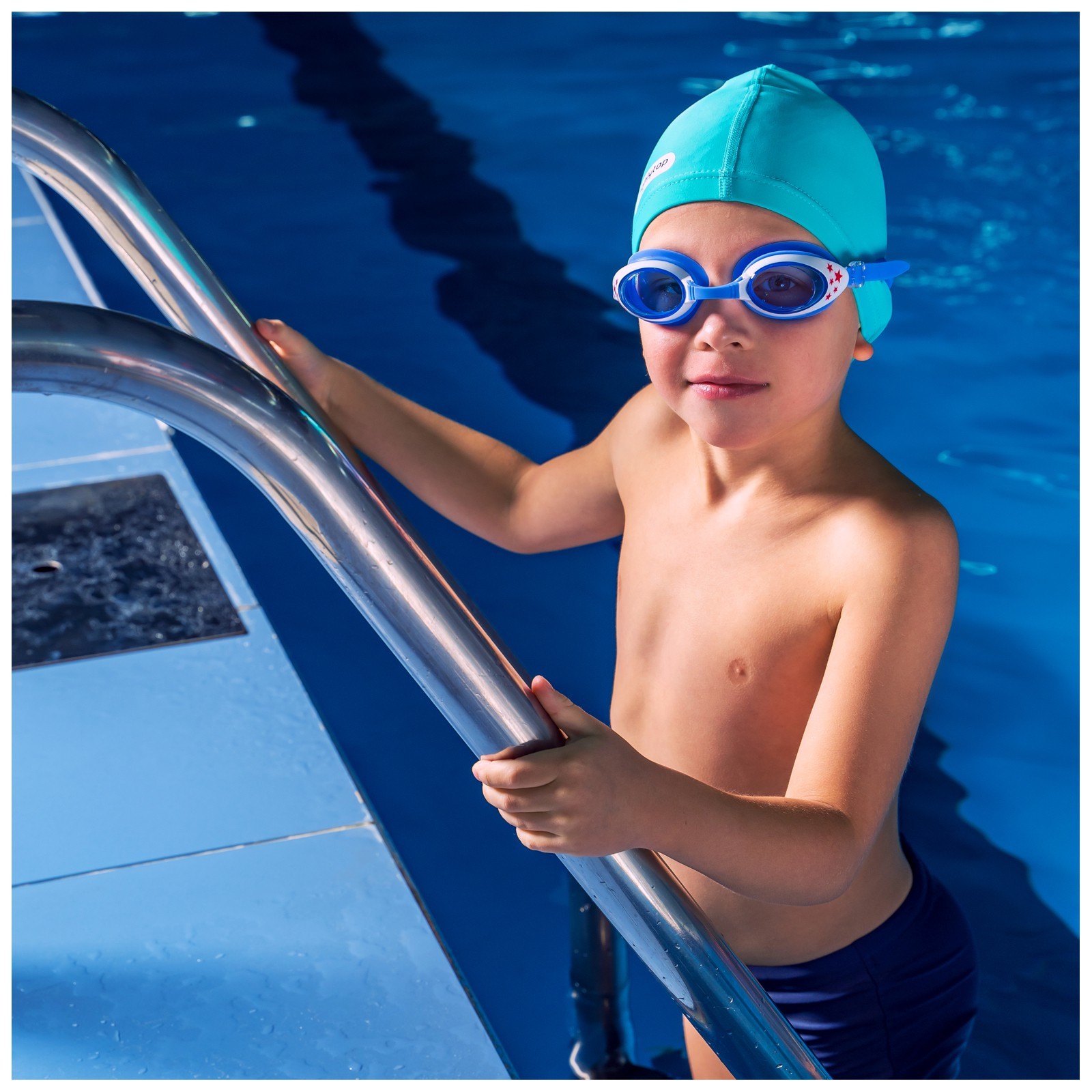 Очки для плавания детские+беруши, цвет голубой 9144639