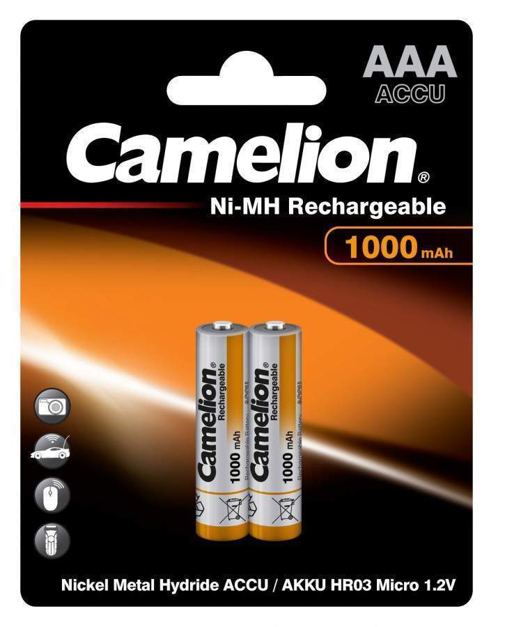 Аккумулятор Camelion R03 1000mAh Ni-MH BL2 22229